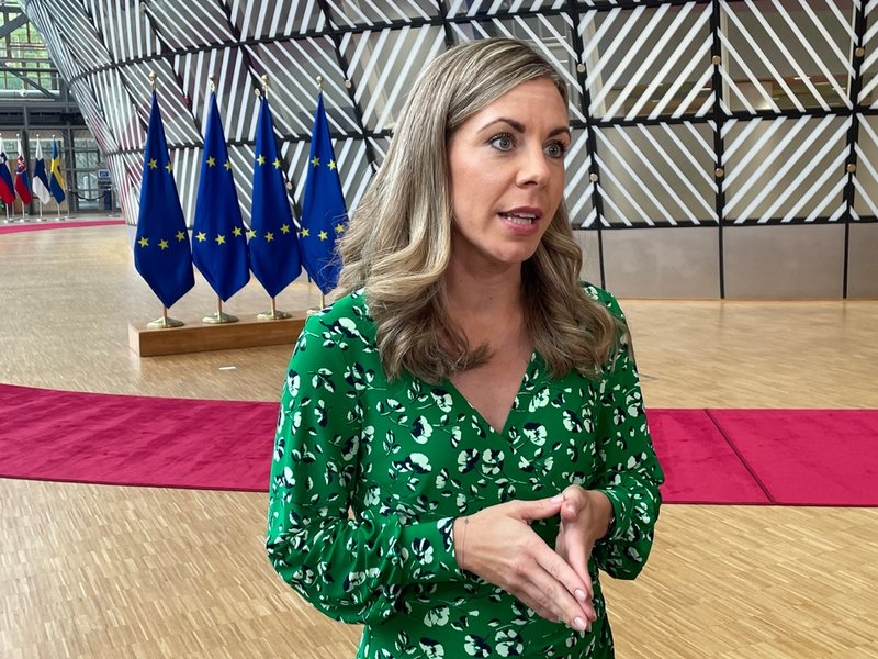 EU-minister Jessica Rosencrantz efter fredagens EU-möte i Bryssel.