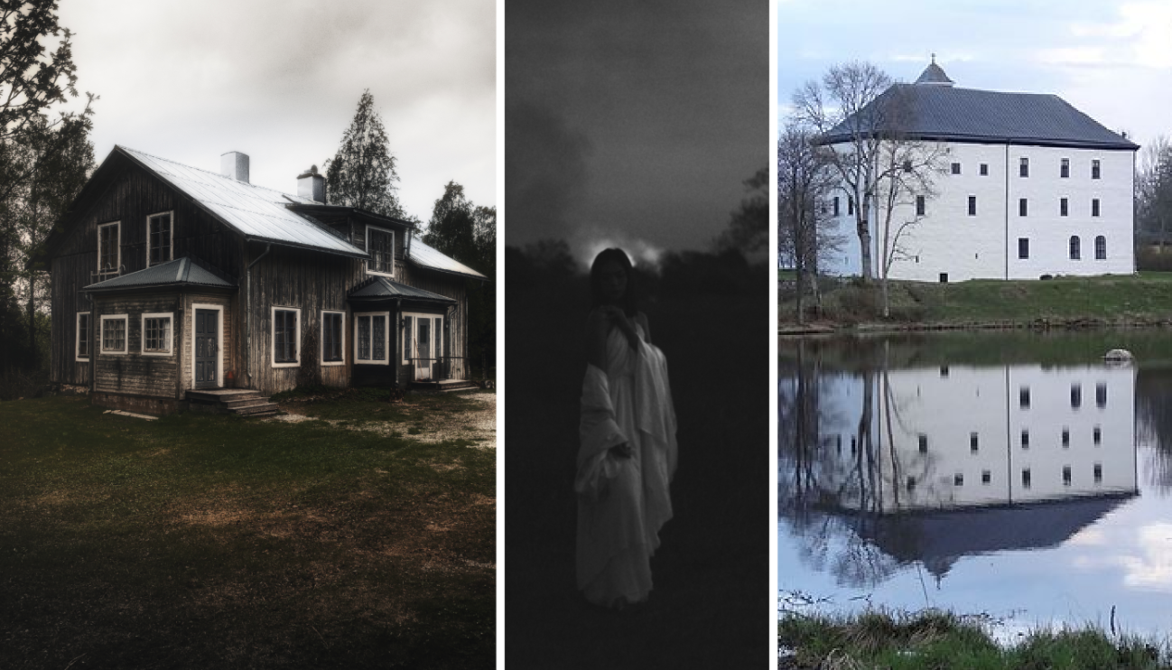 Borgvattnets prästgård, genrebild på spöke, Torpa stenhus.