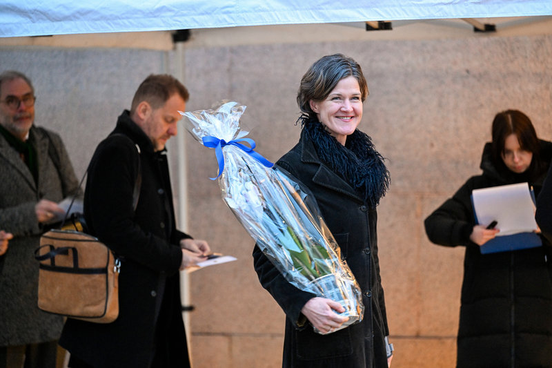 Tidigare M-ledaren Anna Kinberg Batra anländer till Rosenbad för statsminister Ulf Kristerssons mottagning med anledning av hans 60-årsdag.