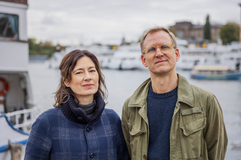 Manusförfattare Karin Arrhenius och regissör Fredrik Edfeldt.