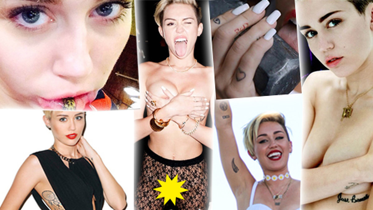 Kolla in Mileys alla tatueringar i bildspelet – klicka på pilarna.