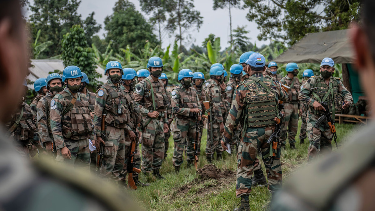 FN-slodater som tillhör uppdraget Monusco i östra Kongo-Kinshasa.