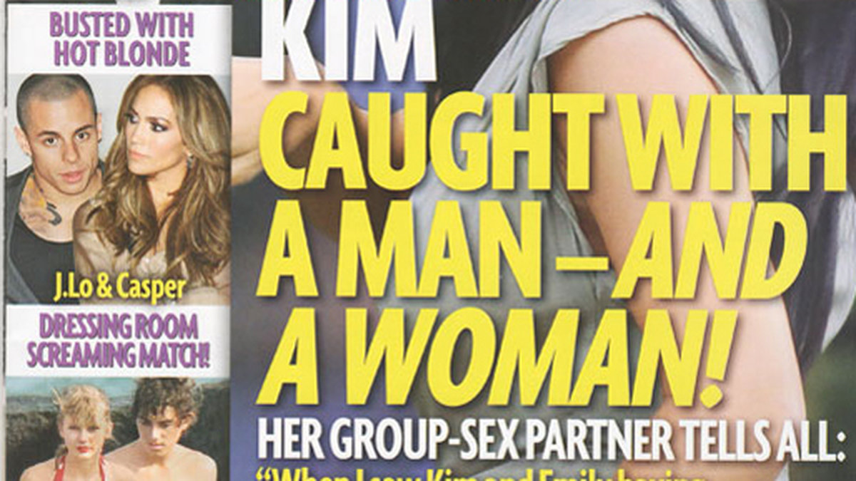 Faksimil från tidningen Star Magazine som avslöjar allt om Kims sexnatt. 