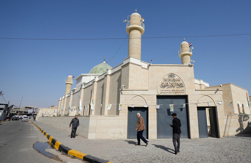 Den ikoniska al-Nuri-moskén i Mosul har öppet igen. Arkivbild.