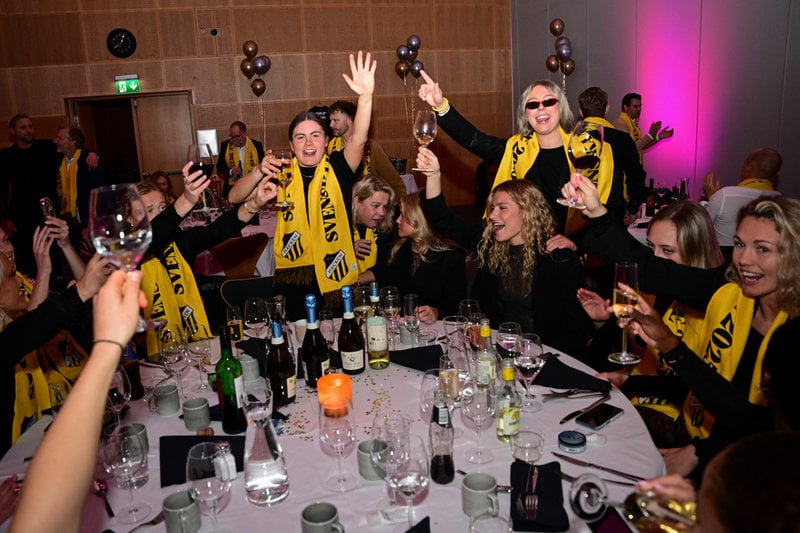 BK Häcken under guldmiddag när laget firar SM-guld efter lördagens fotbollsmatch i damallsvenskan mellan Djurgården och BK Häcken FF som slutade 0-2 på Kristinebergs IP.