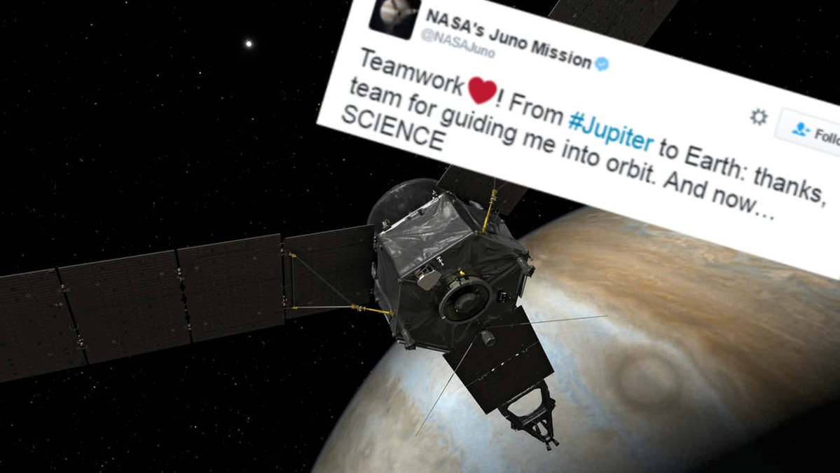 Juno tackar jorden och sina lojala twitterföljare