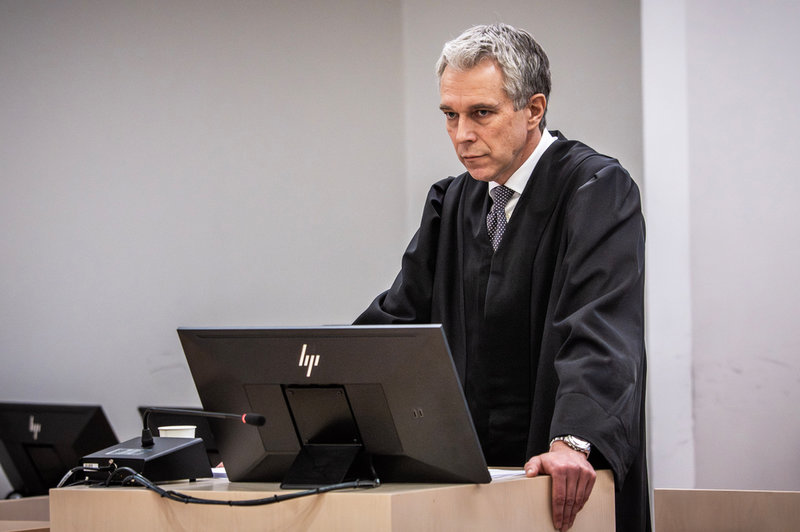 Advokat Petar Sekulic i rätten på torsdagen.