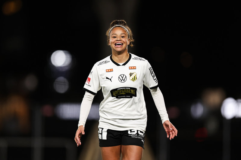 Häckens Felicia Schröder under förra veckans semifinal i svenska cupen mot Djurgården.