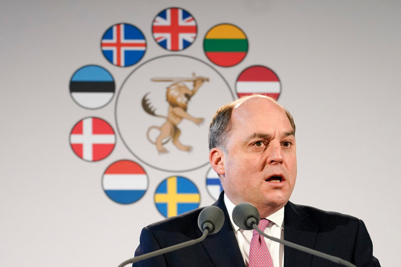 Storbritanniens försvarsminister Ben Wallace vid ett JEF-möte i Belvoir Castle i England. Arkivbild.