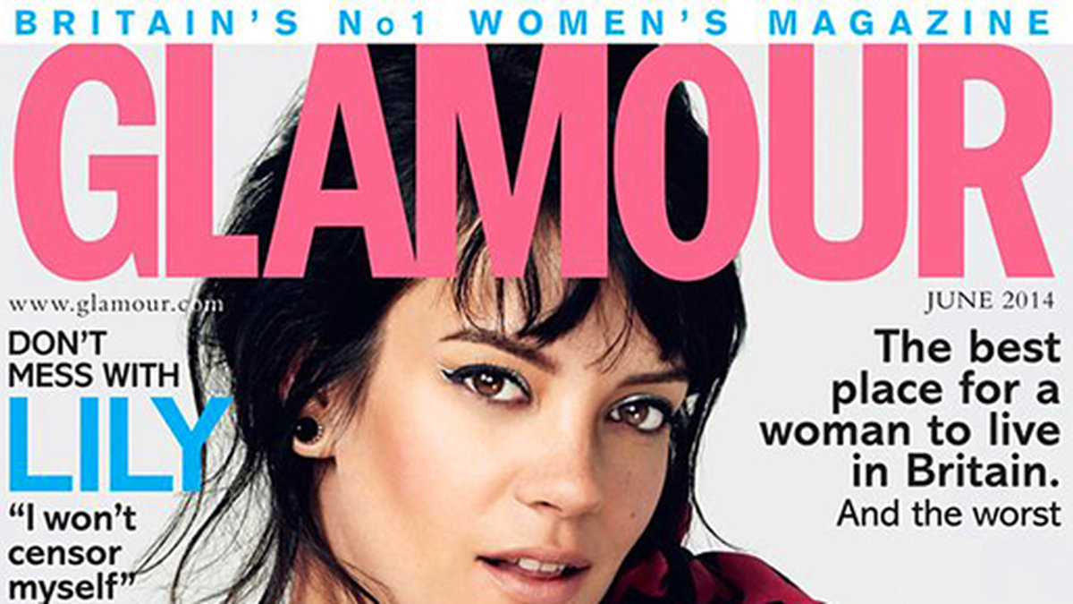 Lily Allen på omslaget till brittiska Glamour. 