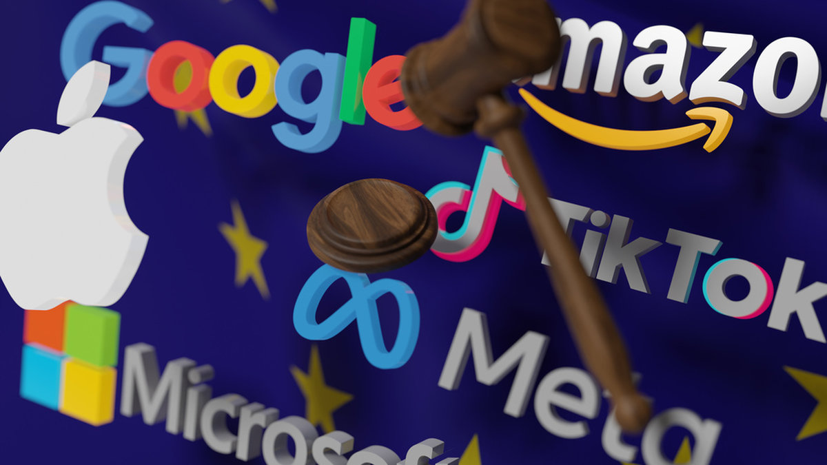 Enligt det nya EU-regelverket som kallas DMA (Digital Markets Act) klassas sex teknikjättar som grindvakter. Företagen som omfattas är Alphabet (Google), Meta, Bytedance (Tiktok), Apple, Amazon och Microsoft.