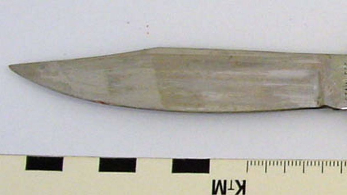 Kniven som användes vid dubbelmordet i Linköping.