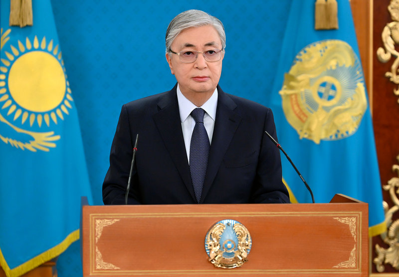 Kazakstans president Kasym-Zjomart Tokajev har anklagat 'terrorister' för att ligga bakom förra veckans oroligheter i landet. Arkivfoto.