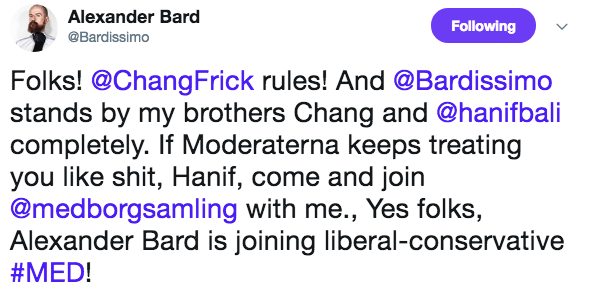 Alexander Bard, Medborgerlig Samling. Twitter. Alexander Bard, Medborgerlig Samling. Twitter.