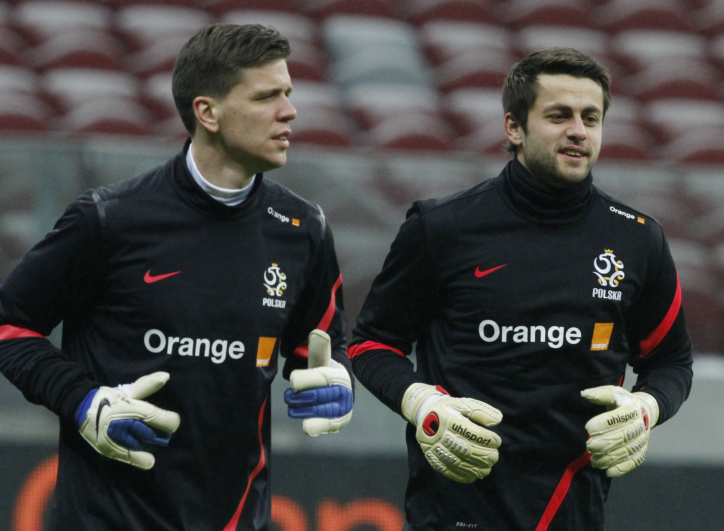 Wojciech Szczesny (vänster) får inte med sig lagkamraten från Arsenal, Lukasz Fabianski, till EM.