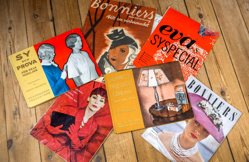 Modetidningarna och mönstertidningarna var viktiga för Ruth. Hon sydde mycket själv.