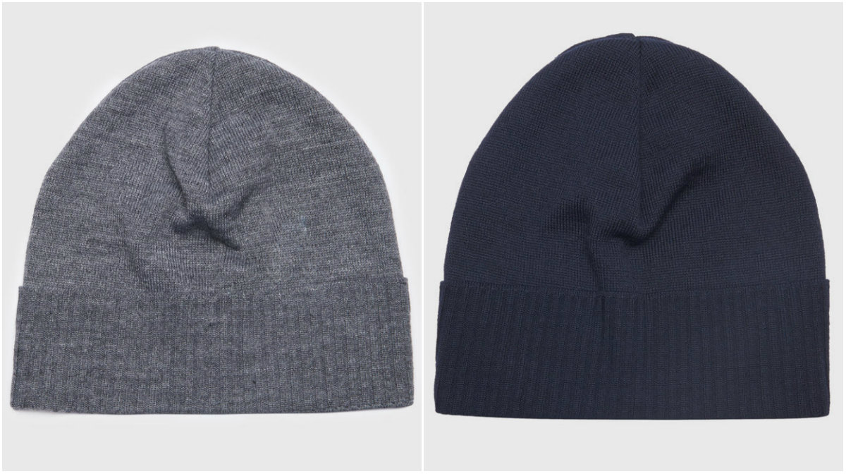 Beanie i grått eller marinblått Beanie i grått eller marinblått