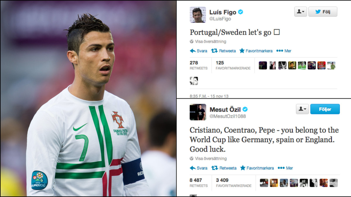 Cristiano Ronaldo får stöd av sin förre lagkamrat Mesut Özil inför kvällens match mot Sverige.
