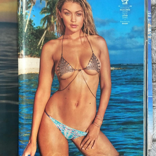 Gigi Hadid bjuder på en bild från sin plåtning för Sports Illustrated. Gigi Hadid bjuder på en bild från sin plåtning för Sports Illustrated.