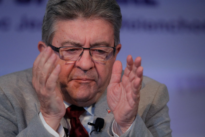 Franske vänsterledaren Jean-Luc Mélenchon hoppas bli premiärminister efter parlamentsvalet i juni. Arkivfoto.