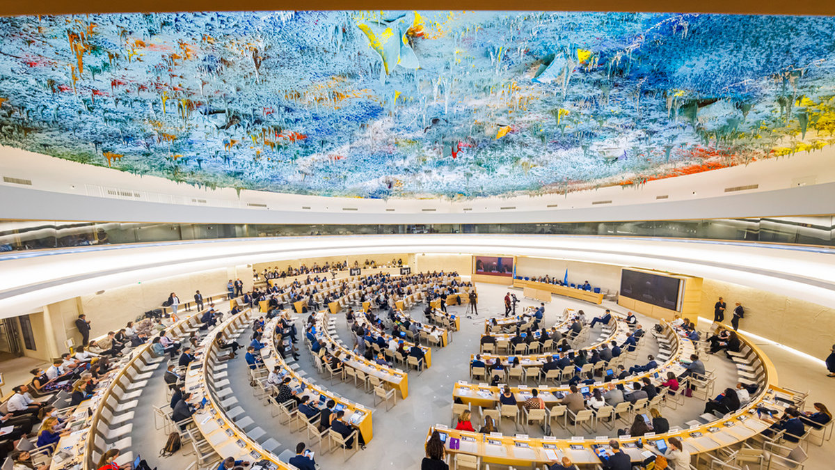 FN:s människorättsråd sammanträder i Genève i Schweiz. Arkivbild.