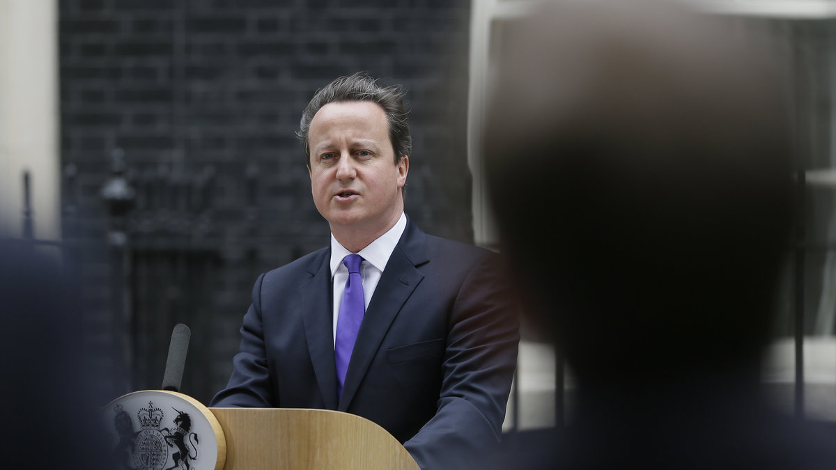 Premiärminister David Cameron under ett tal efter attacken.