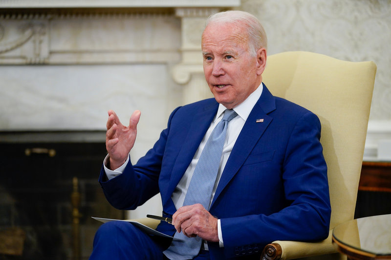 President Joe Bidens historiska pandemistimulanser i fjol pekas ut som avgörande för det höga inflationstrycket i USA. Arkivbild.