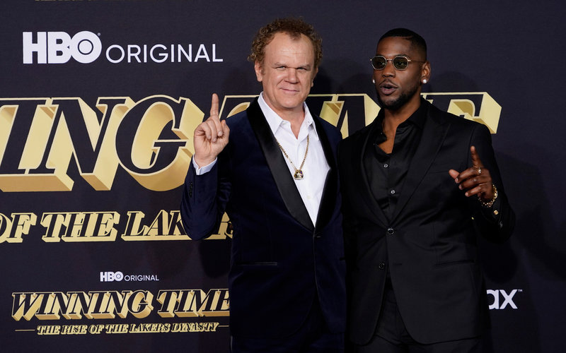 John C Reilly och Quincy Isaiah inför premiären på 'Winning time'.