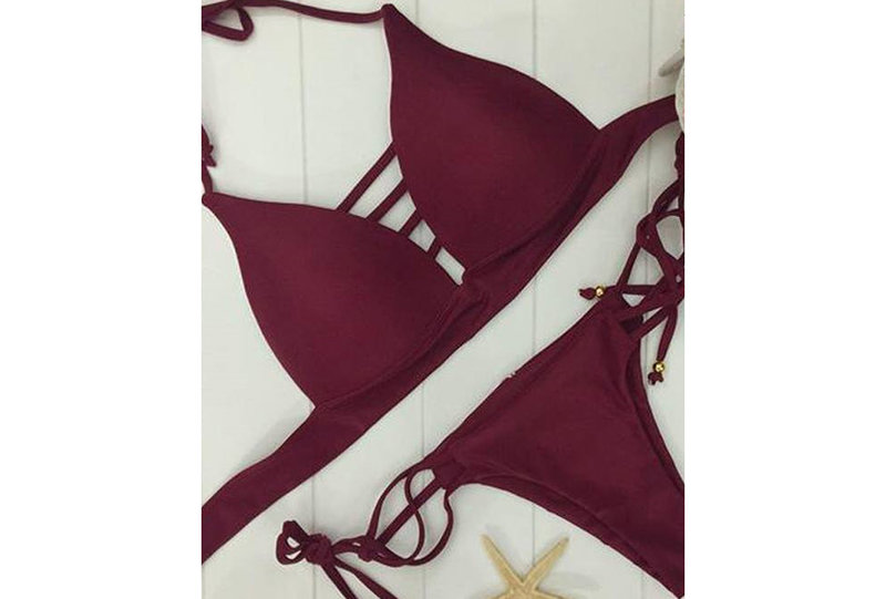 Burgundy bikini