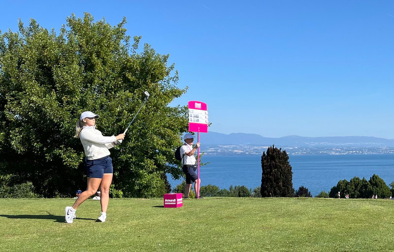 Maja Stark under första rundan i Evian Championship.