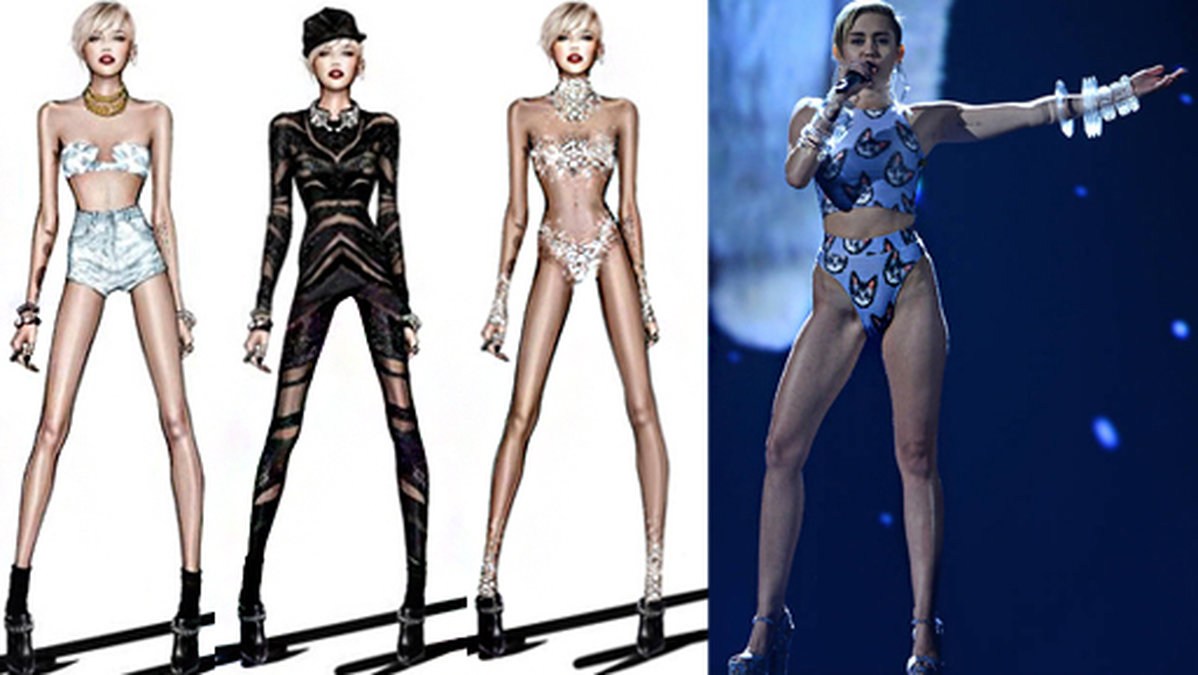 Den redan smala Miley Cyrus har blivit ännu magrare när Cavalli får bestämma. Se bilderna här. 