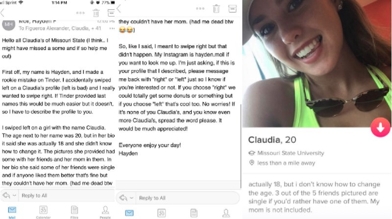 Hayden beskrev Claudias Tinderprofil Hayden beskrev Claudias Tinderprofil