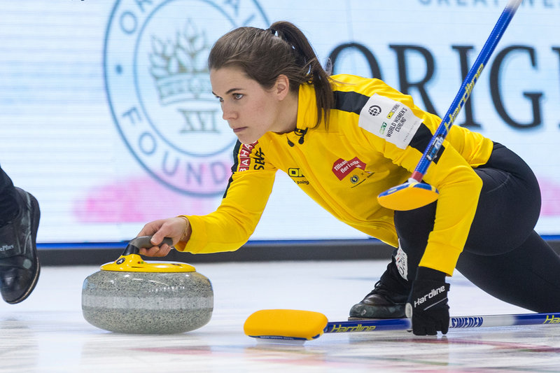 Lag Anna Hasselborg tog en viktig seger mot Norge med 7–6. Arkivbild.