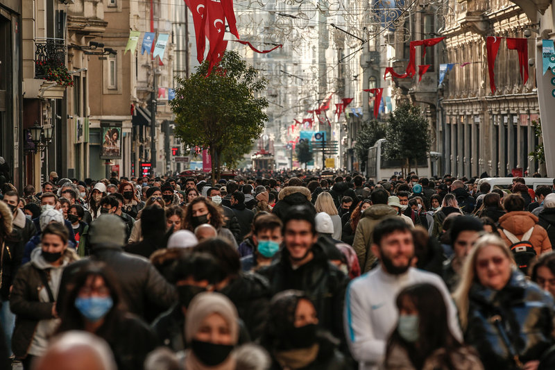 Istiklalgatan i Istanbul tidigare i februari.
