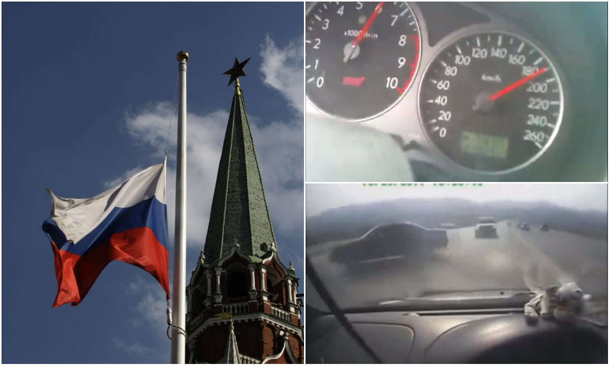 Ryssland, Trafikolycka, dashcam, Trafikkaos