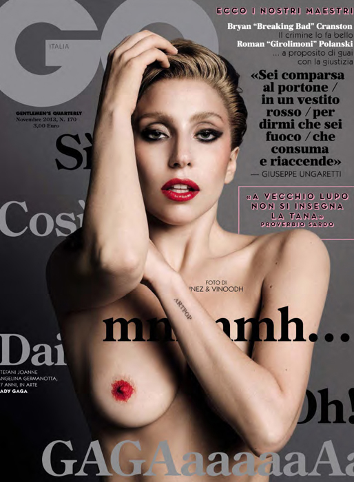 Lady Gaga på omslaget till italienska GQ. Lady Gaga på omslaget till italienska GQ.