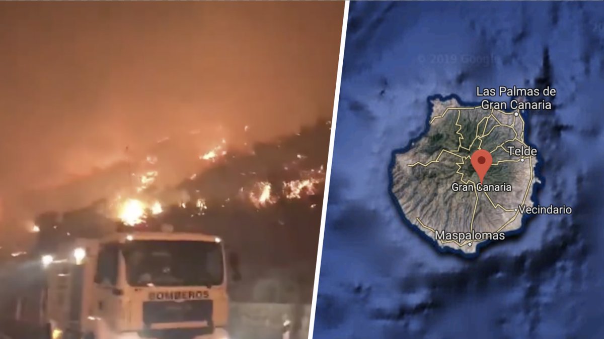 Skogsbrand härjar på Gran Canaria