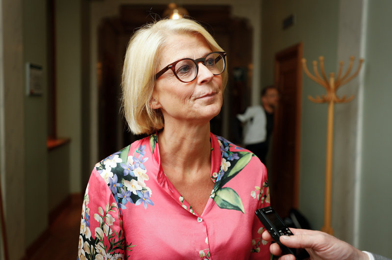 Moderaternas ekonomiskpolitiska talesperson Elisabeth Svantesson efter finansutskottets sammanträde om den extra ändringsbudgeten.