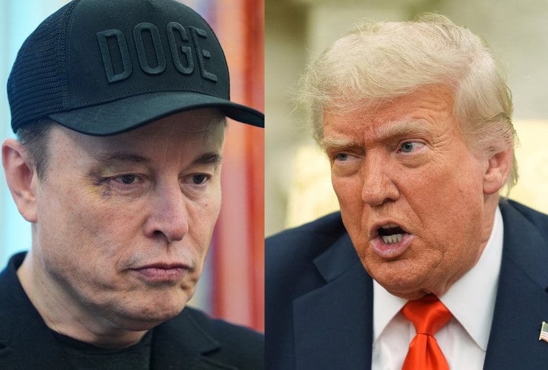 Splitbild Elon Musk, Donald TrumpFoto AP Photo/Evan Vucci