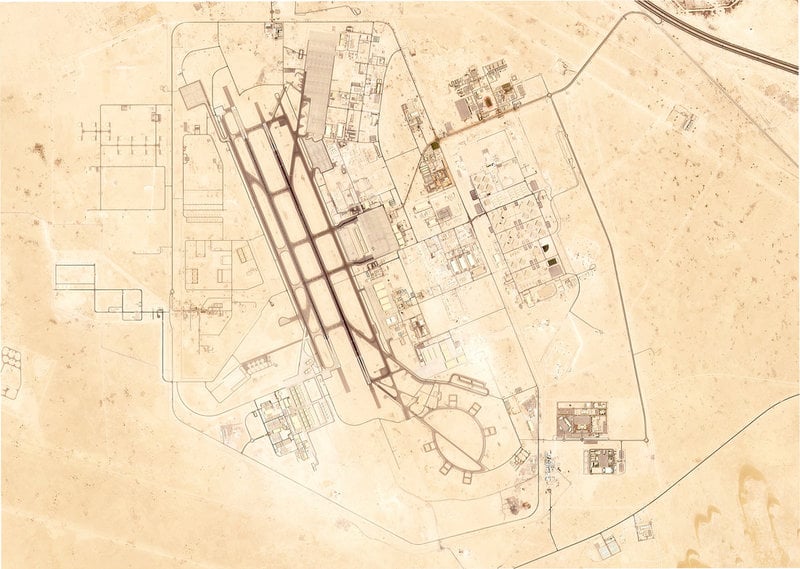 Satellitbild som visar basen al-Udeid.