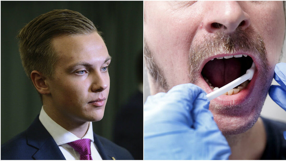Tobias Andersson, talesperson för Ungsvenskar, vill ha ett nationellt DNA-register. 