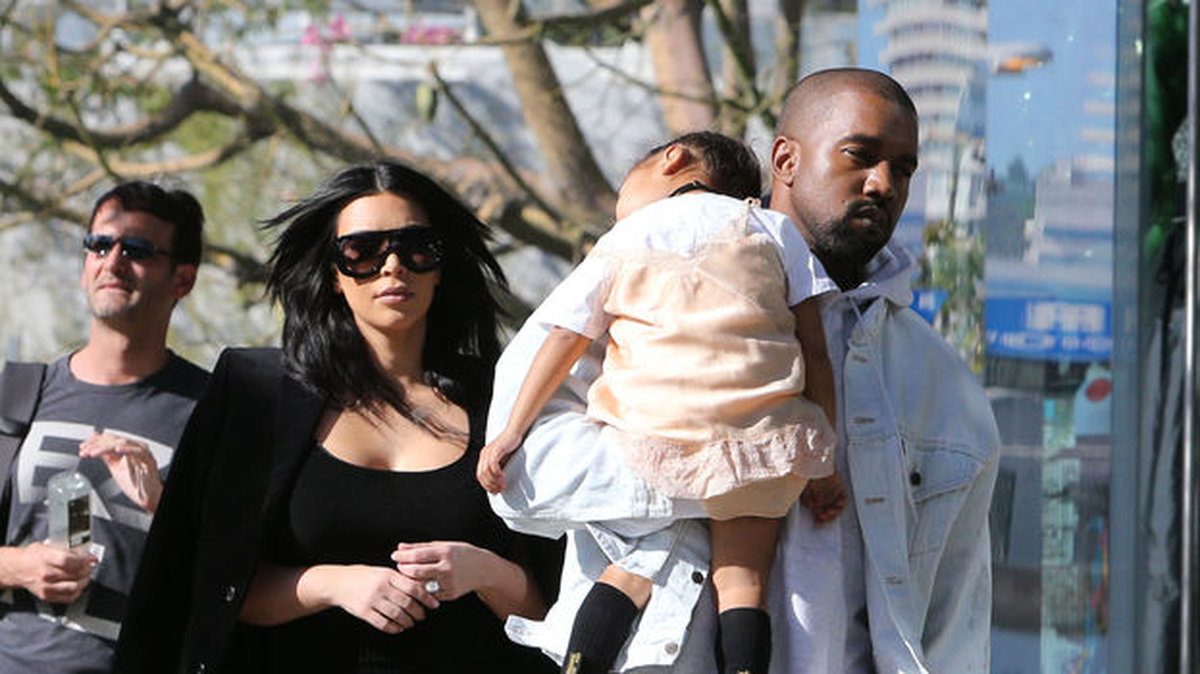 Kim och Kanye tillsammans med dottern North. 