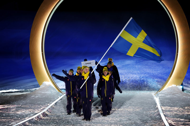 Puckelpiståkaren Walter Wallberg ledde in Sveriges trupp i Livigno.