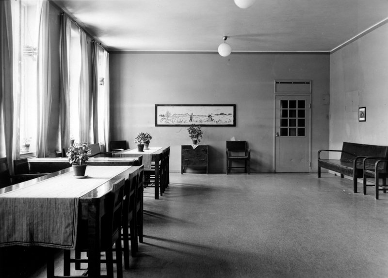Dagrum på Vipeholmsanstalten, 1940-tal.