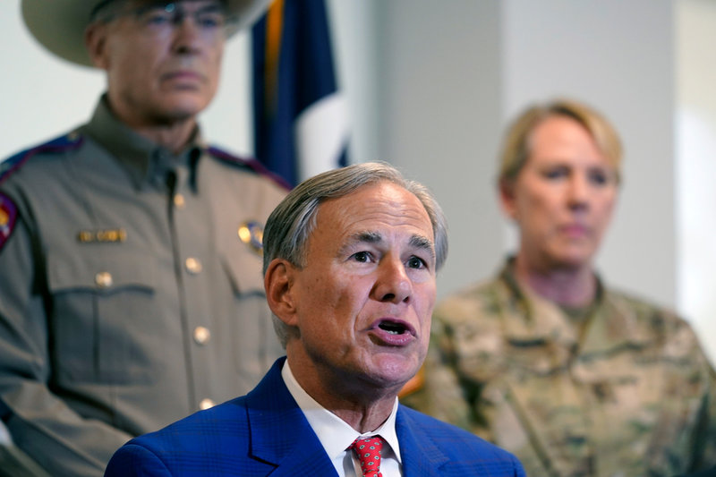 Texas republikanske guvernör, Trumplojalisten Greg Abbott. Arkivbild.