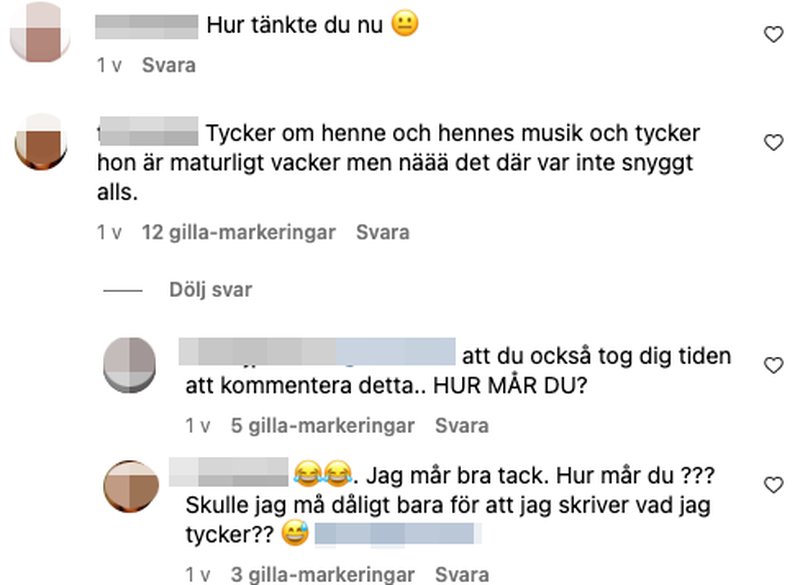 En del av de reaktioner som Molly Sandén fick En del av de reaktioner som Molly Sandén fick