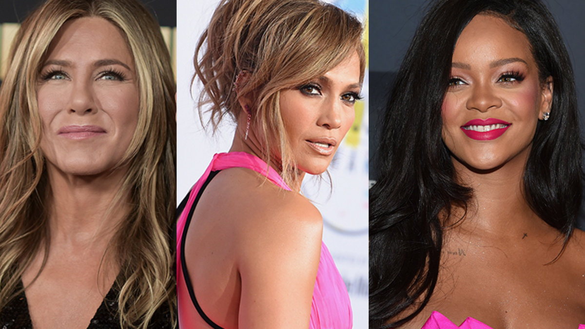 Jennifer Aniston, Jennifer Lopez och Rihanna