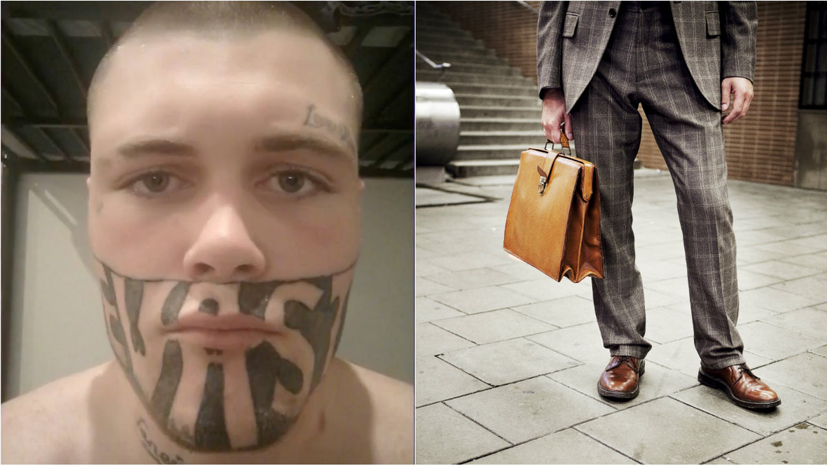 Mark Cropp tatuerade hela ansiktet på fyllan i fängelset.