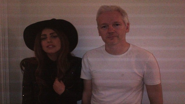 Julian Assange, Ecuador, Lady Gaga, Wikileaks, mia