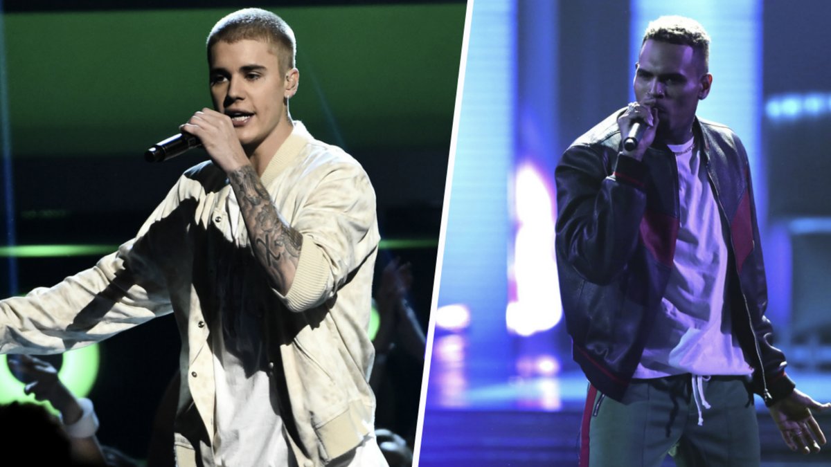 Justin Bieber visade sitt stöd till artisen Chris Brown.